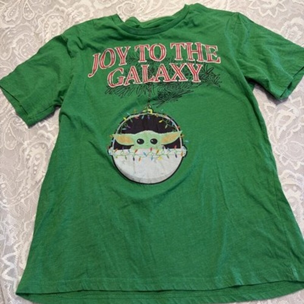 Star Wars Baby Yoda T-Shirt Small Mandalorian Joy To The Galaxy S